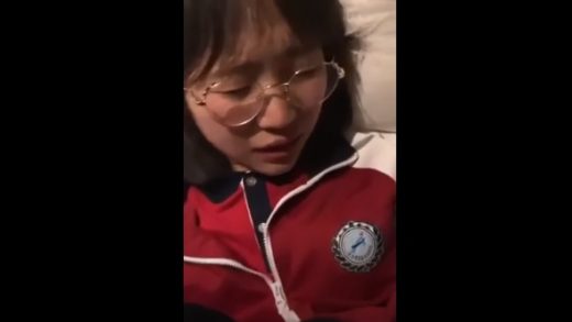 Young Chinese girl and boyfriend make love in high school
