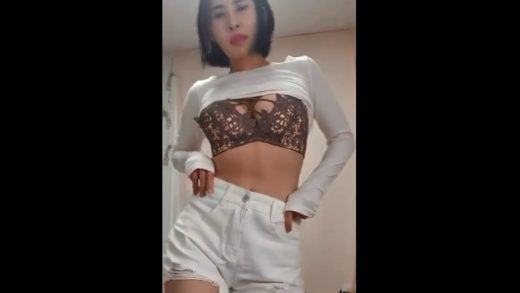 Korean girl masturbating with teddy bear